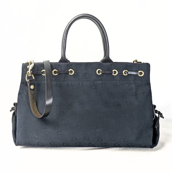 Pre-loved Dooney & Bourke Monogram Canvas Satchel with Tassel - Picture 3 of 8